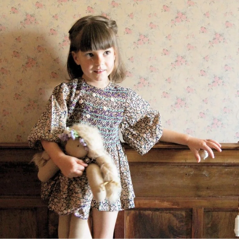Bonjour Diary | embroidered floral smocked tunic blouse + shorts